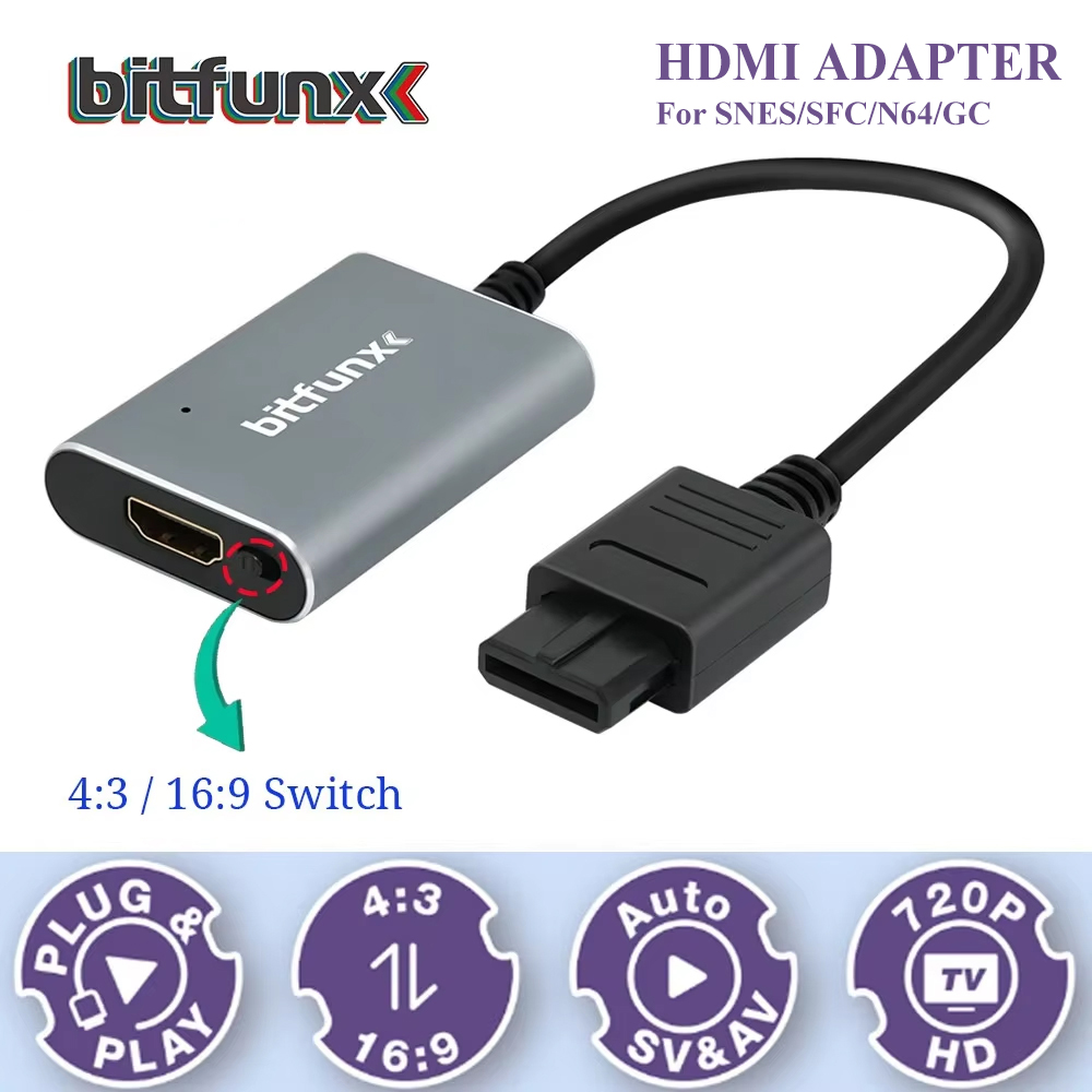 Retro Gaming Machine - Bitfunx 720P Adapter S-Video / AV