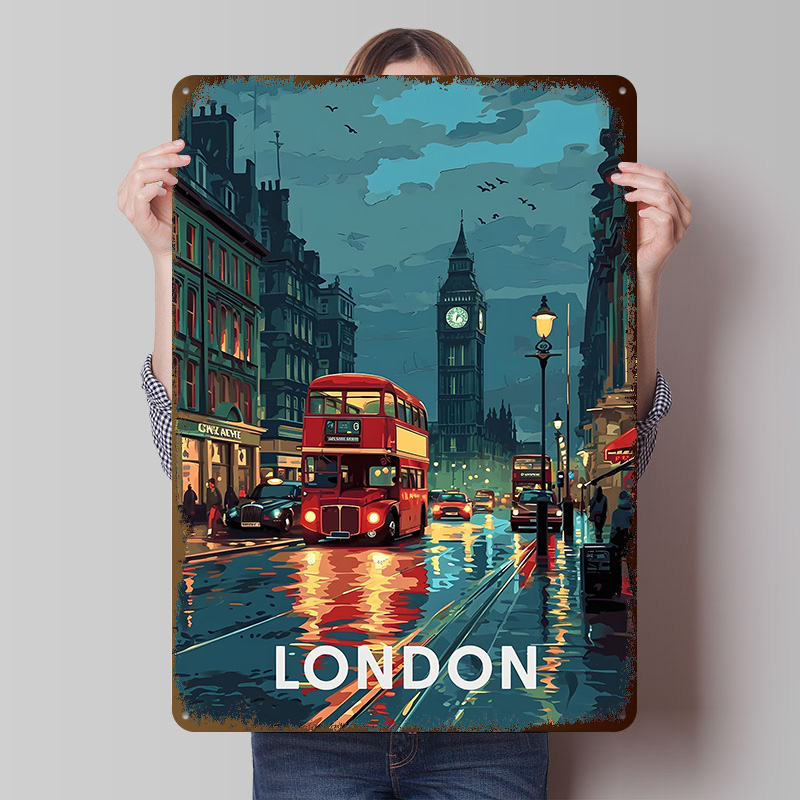 Retro Gaming In London - Plakat z blaszki z Londynem i