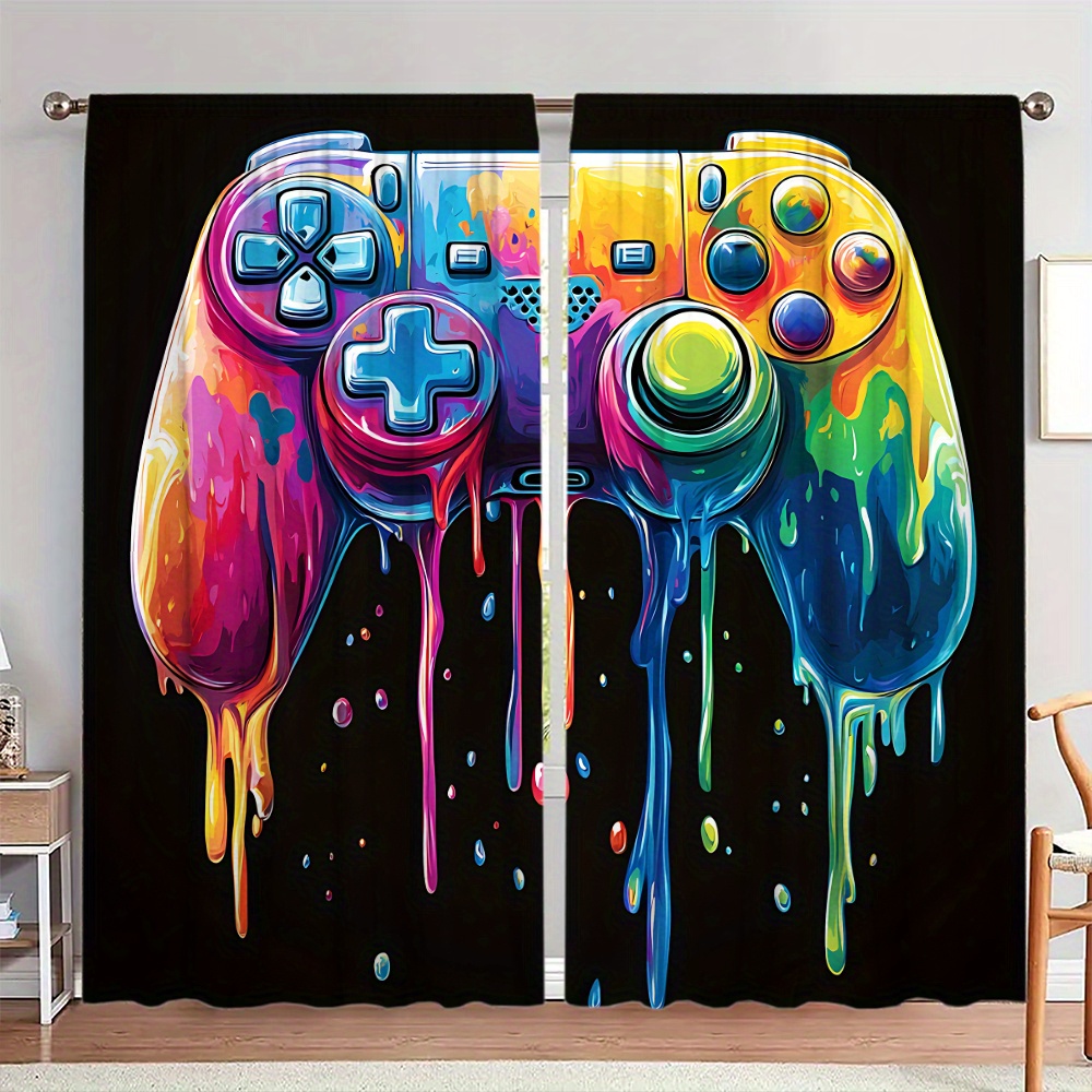 Background Retro Gaming - Zasłona z motywem retro kontrolerów do