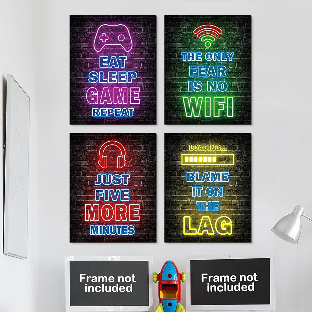 Background Retro Gaming - Abstrakcyjny Retro Styl Litera Mural na
