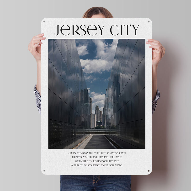 Retro Gaming Jersey - Plakat Jersey City, personalizowane metalowe tabliczki