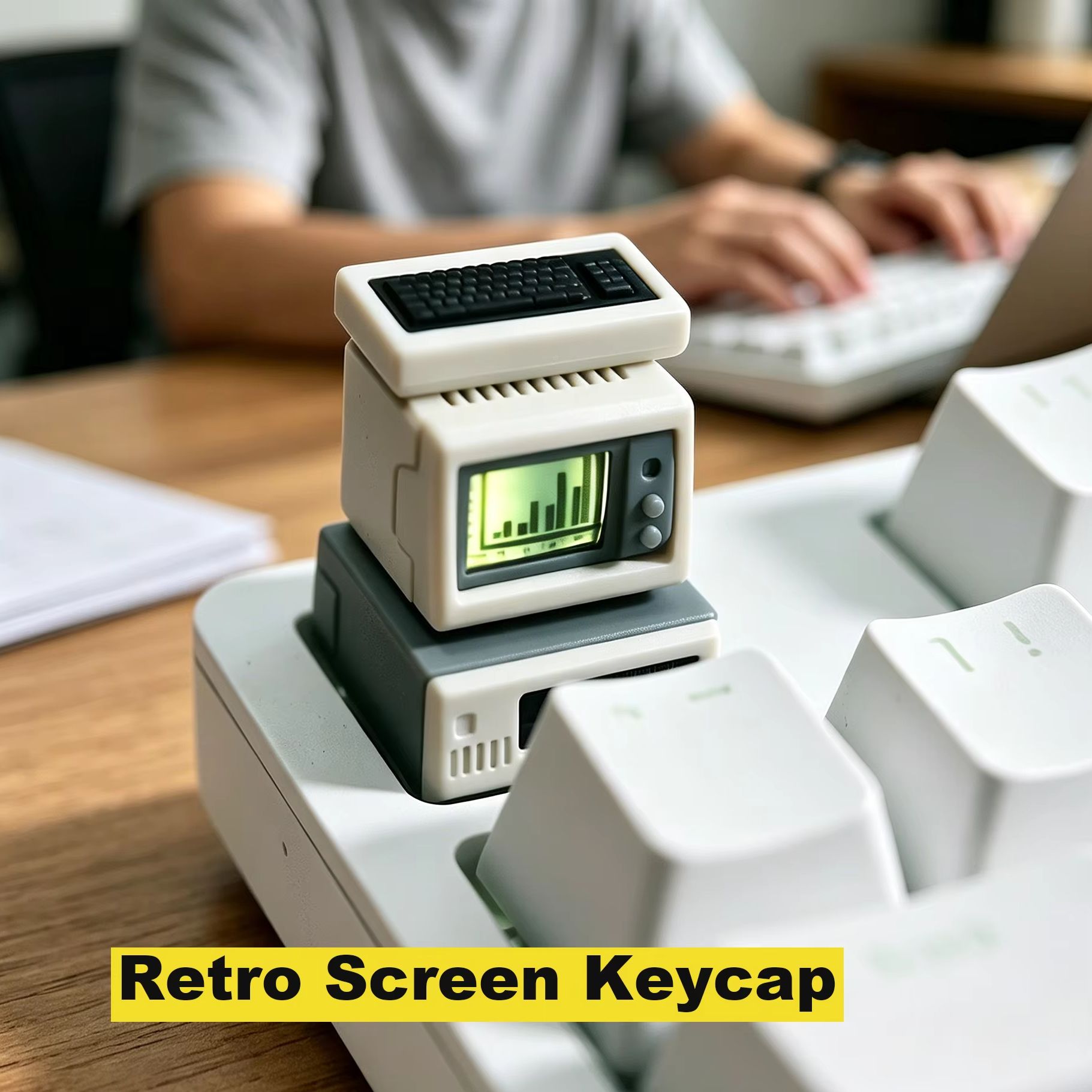 Retro Gaming Keycaps - Retro Nakładka na Klawisz Komputerowy Podświetlana,