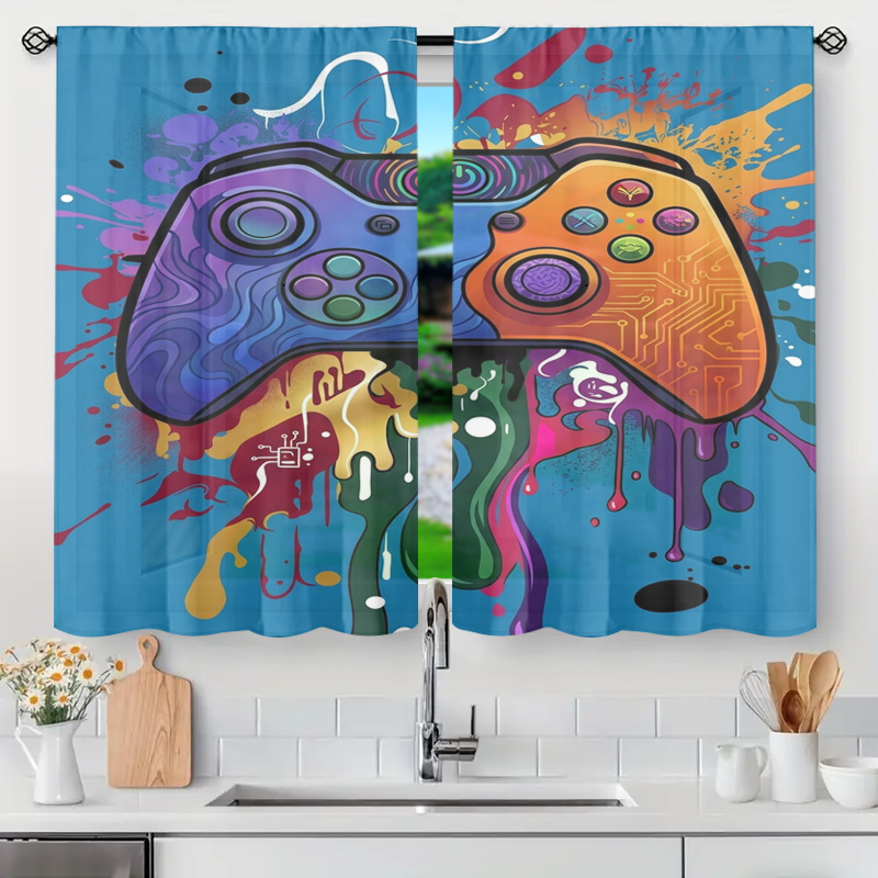 Background Retro Gaming - Zasłona w stylu retro gaming, dekoracja