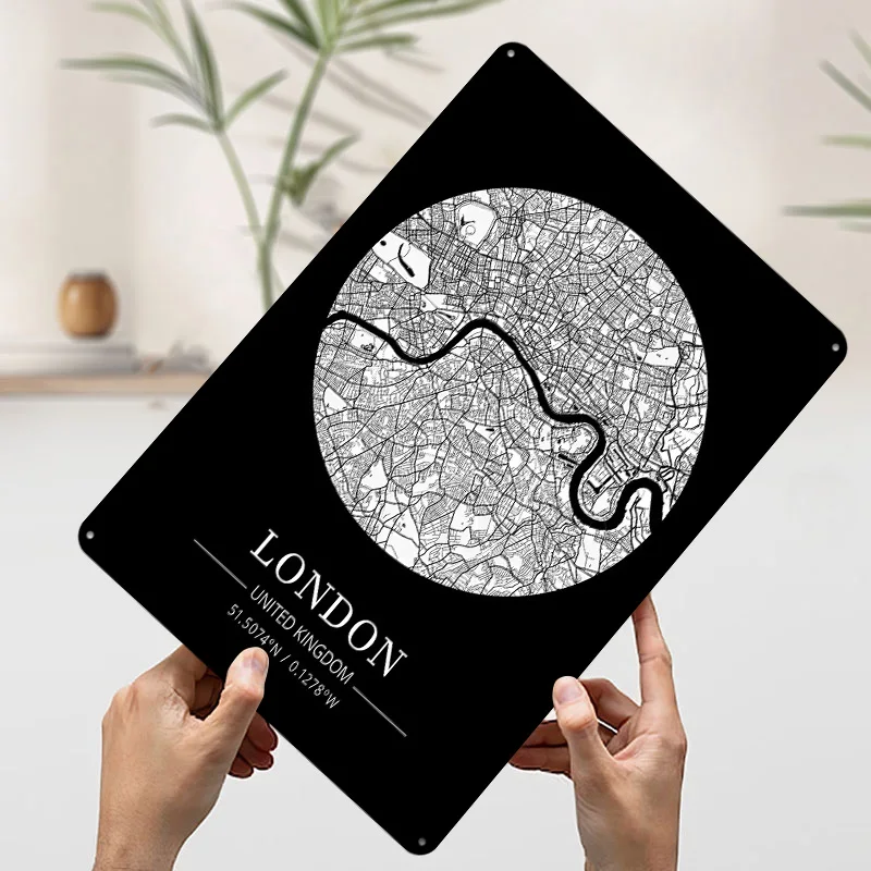 Mapa Londynu, blaszana tablicz – Retro Gaming In London recenzja i cena