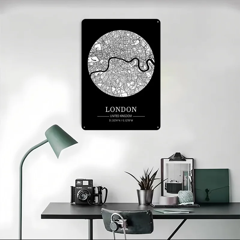 Mapa Londynu, blaszana tablicz – Retro Gaming In London recenzja i cena