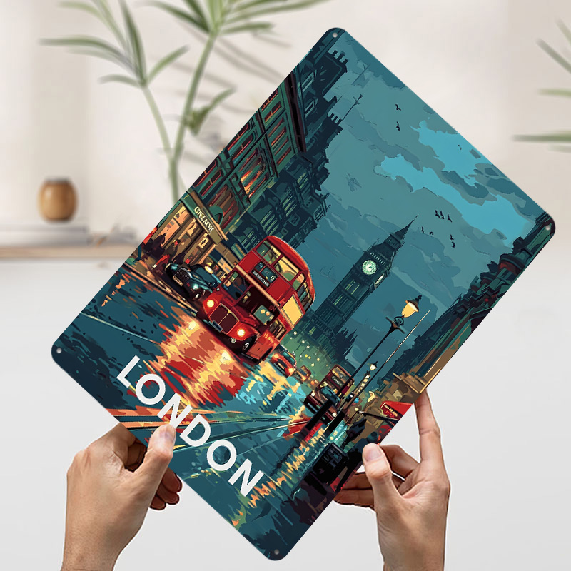 Plakat z blaszki z Londynem i  – Retro Gaming In London recenzja i cena