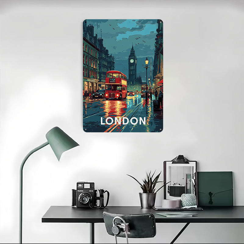 Plakat z blaszki z Londynem i  – Retro Gaming In London recenzja i cena