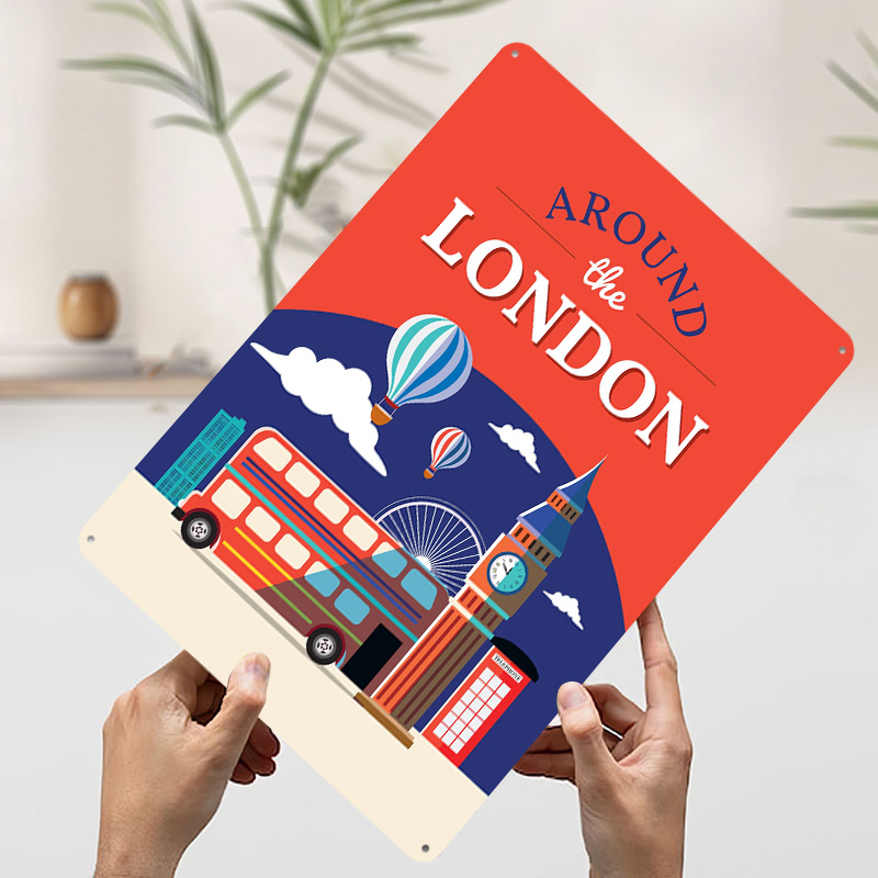 Metalowy plakat podróżniczy z  – Retro Gaming In London recenzja i cena