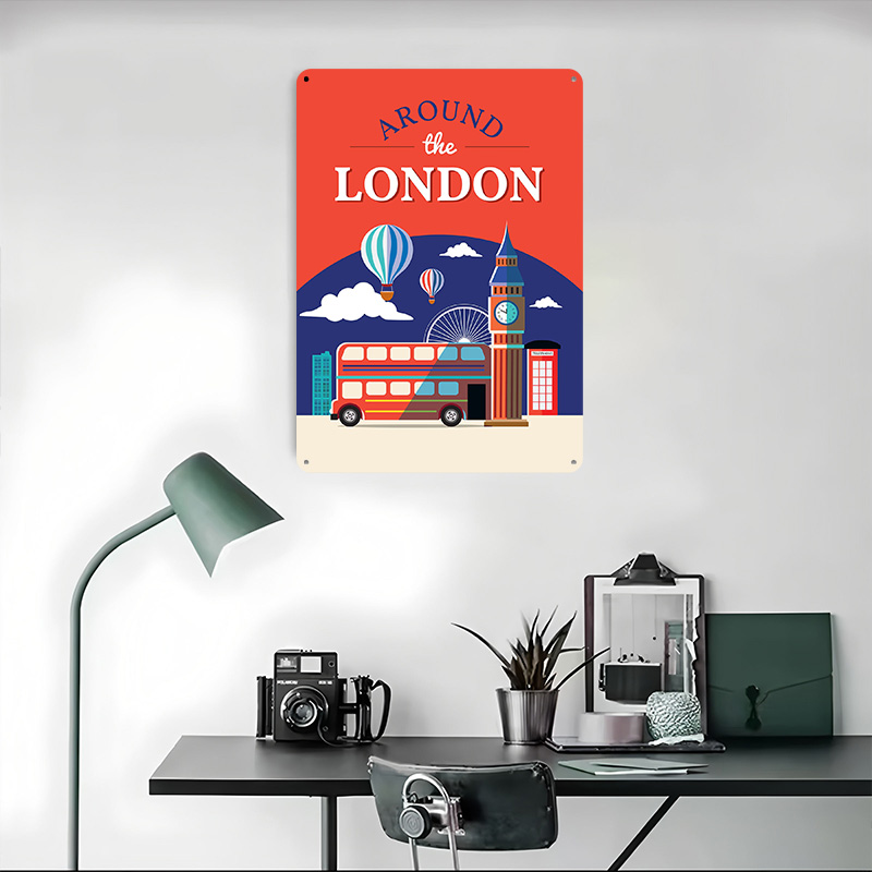 Metalowy plakat podróżniczy z  – Retro Gaming In London recenzja i cena