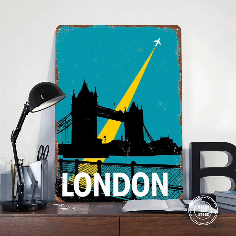 Metalowy plakat z mostem Tower – Retro Gaming In London recenzja i cena
