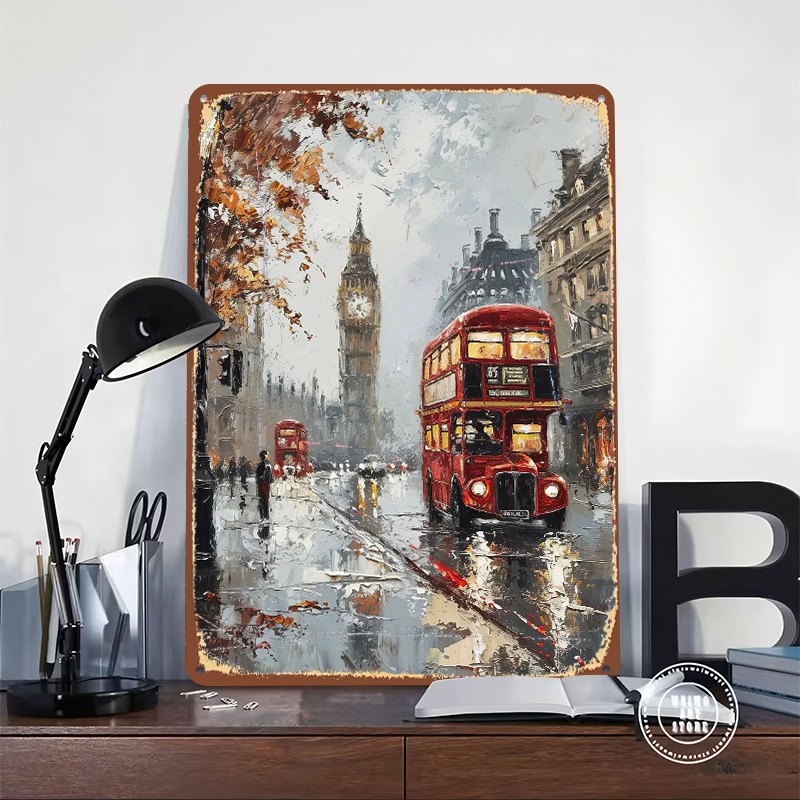 Metalowy plakat z motywem lond – Retro Gaming In London recenzja i cena